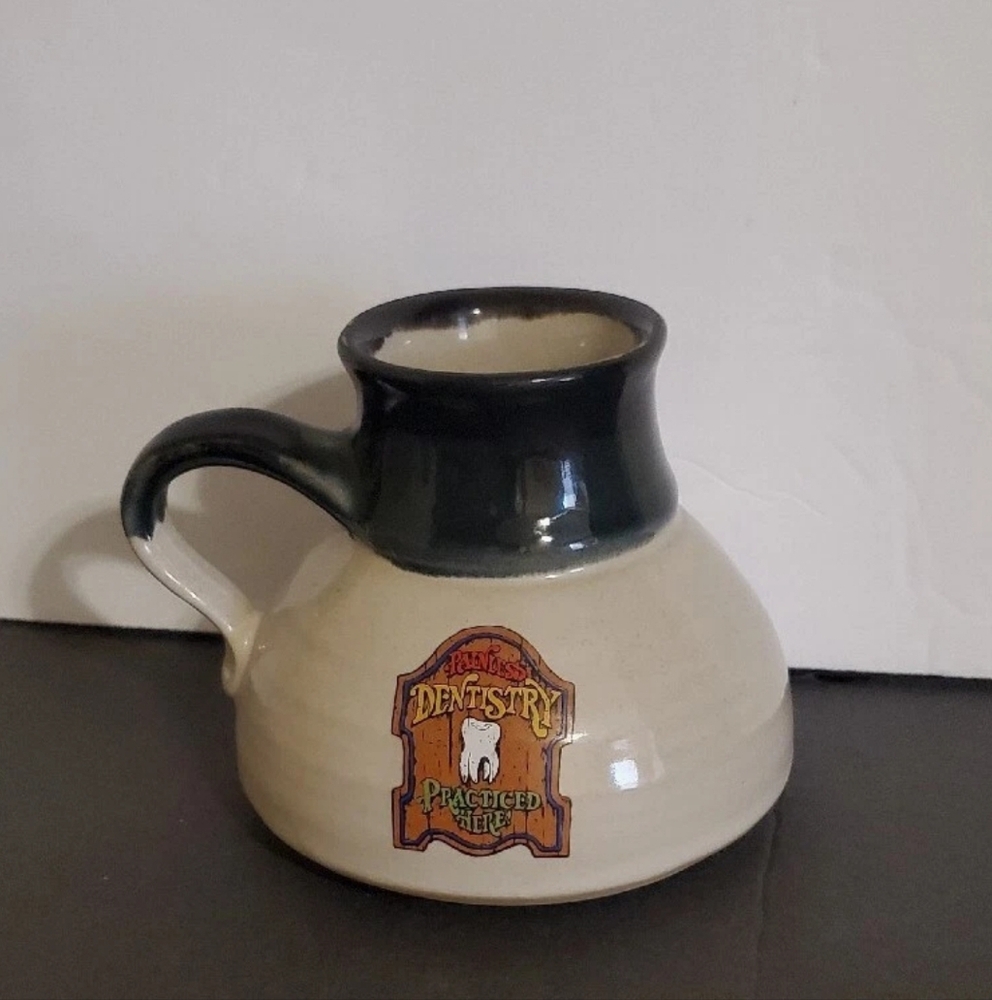 Vintage Dentist Mug Fiorinal Codeine Medicine Coffee Cup Wide No Spill Bottom